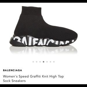 Balenciaga Women’s Speed Graffiti Knit High Top Sock Sneakers